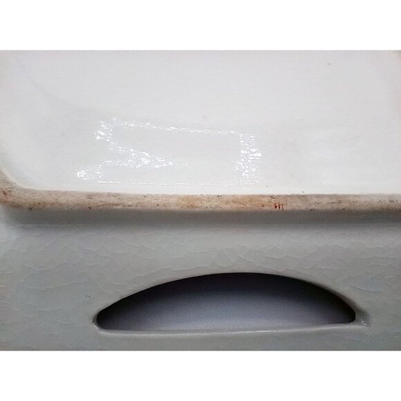 Red Plaid Serving Tray Takito Company Vintage Hand Painted Japan 10.25 In Crazed - Picture 10 of 16